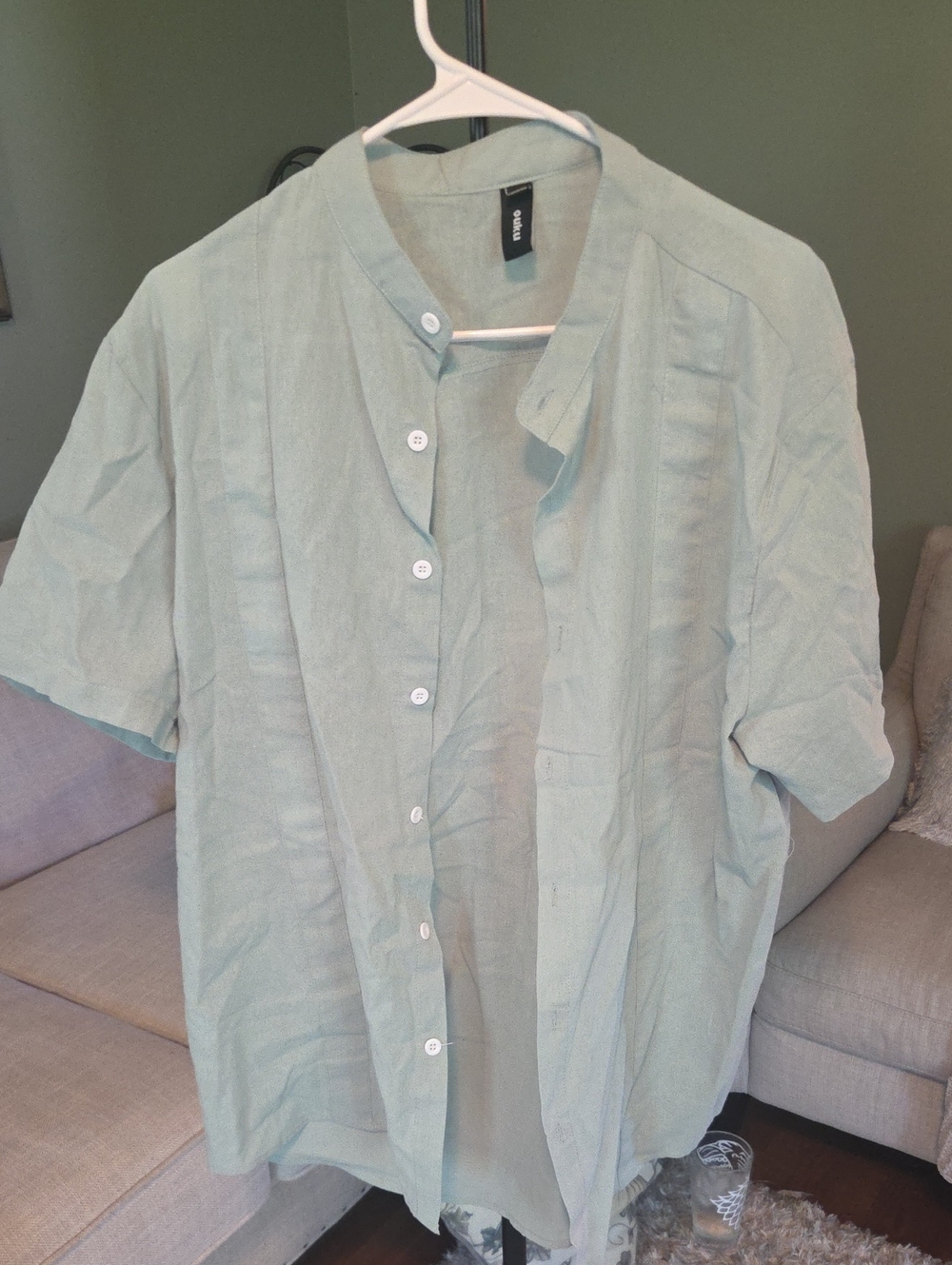 Unk Mint Green Short-Sleeve Button Down Shirt